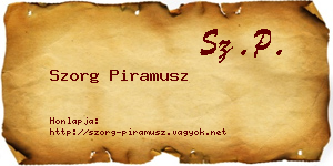 Szorg Piramusz névjegykártya